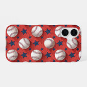Baseball-Thema iPhone 16 Hülle (Rückseite (Horizontal))