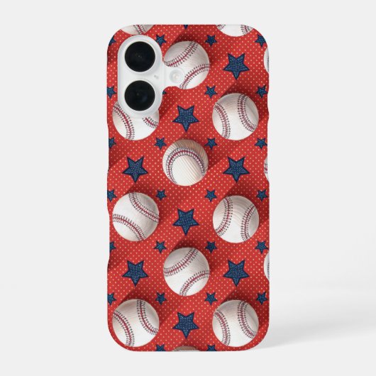 Baseball-Thema iPhone 16 Hülle (Rückseite)