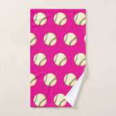 Baseball Thema Knallrosa Badhandtuch Set (Handtuch)