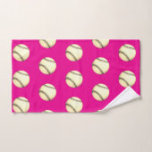 Baseball Thema Knallrosa Badhandtuch Set (Handtuch)