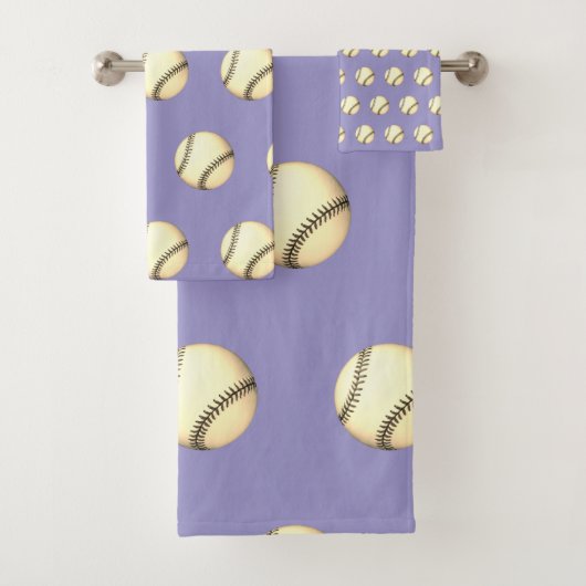 Baseball Thema Lavendel Badhandtuch Set (Insitu)