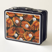 Baseball-Thema Metall Brotdose (Rückseite)