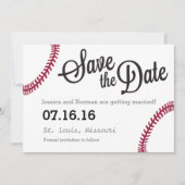 Baseball-Thema Save the Date (Vorderseite)