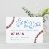 Baseball-Thema Save the Date Einladung (Stehend Vorderseite)