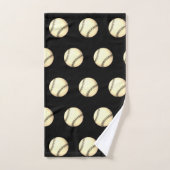 Baseball Thema Schwarz Badhandtuch Set (Handtuch)