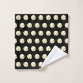 Baseball Thema Schwarz Badhandtuch Set (Waschlappen)