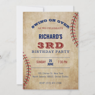 Baseball Thema Sport Geburtstag Einladung