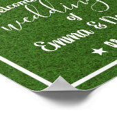 Baseball Thema Sport Hochzeit Grün Gras Willkommen Poster (Ecke)