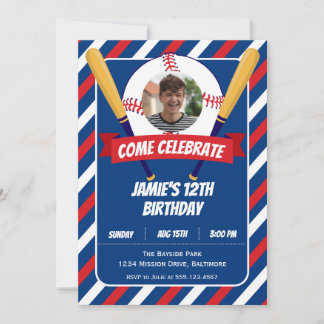 Baseball Thema Sport Sommer Outdoor Geburtstagspar Einladung