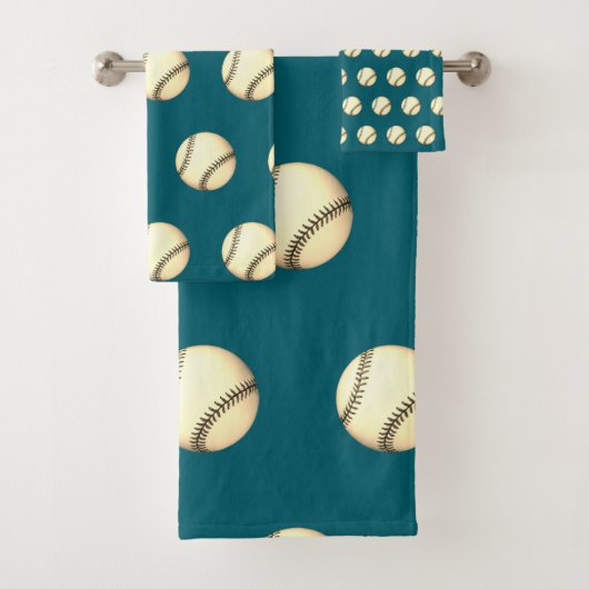 Baseball-Thema Türkis Badhandtuch Set (Insitu)