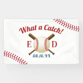 Baseball-Thema, was ein Fang Hochzeits-Willkommen Banner (Horizontal)