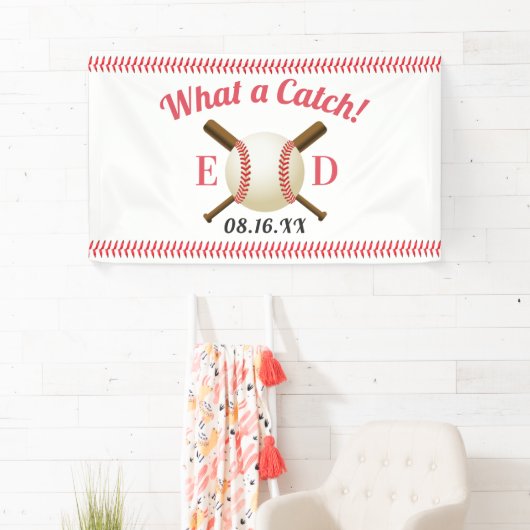 Baseball Thema Was für eine Catch-Hochzeit Willkom Banner (Insitu)