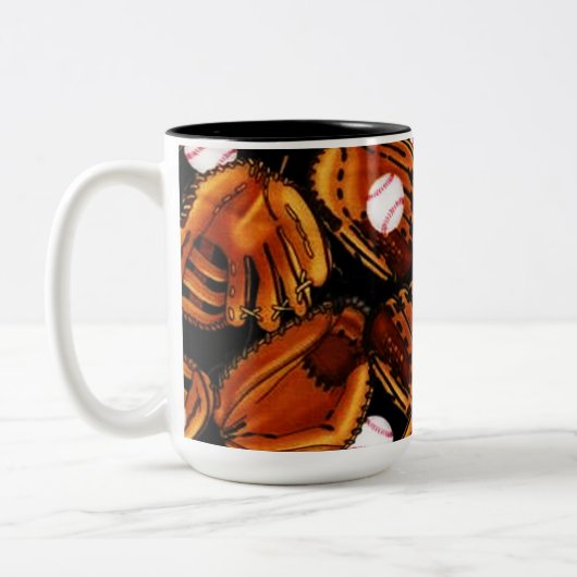 Baseball-Thema Zweifarbige Tasse (Links)