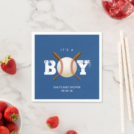 Baseball Theme Baby Boy Navy Blue Baby Dusche Serviette (Beispiel)