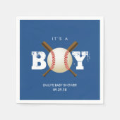 Baseball Theme Baby Boy Navy Blue Baby Dusche Serviette (Vorderseite)