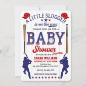 Baseball Theme Babydusche, Baby Boy Dusche Einladung (Vorderseite)