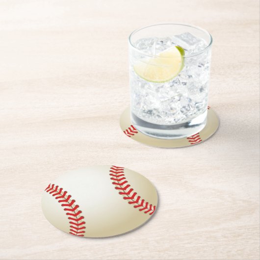 Baseball Theme Ball Runder Pappuntersetzer (Vor Ort)