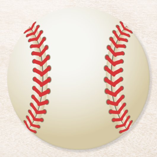 Baseball Theme Ball Runder Pappuntersetzer (Vorderseite)