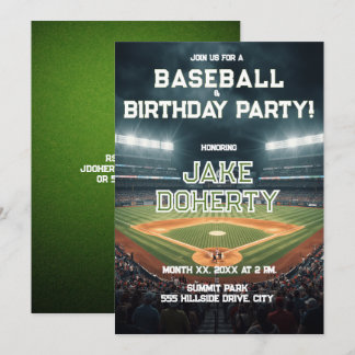 Baseball Theme Birthday Party Einladung