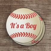 Baseball Theme Boy Baby Dusche Runder Pappuntersetzer