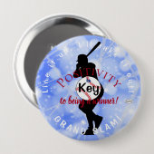 Baseball Theme Button Light Blue HAMbyWG (Vorne & Hinten)