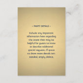 Baseball Theme Empfang & Party Details Gold Begleitkarte (Rückseite)