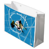 Baseball Theme Geschenktasche HAMbyWG Große Geschenktüte (Vorderseite Schrägansicht)