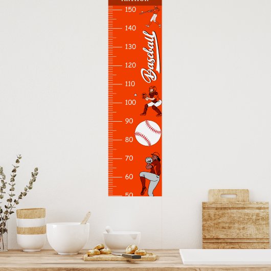 Baseball Theme Growth Charts Poster (Küche)