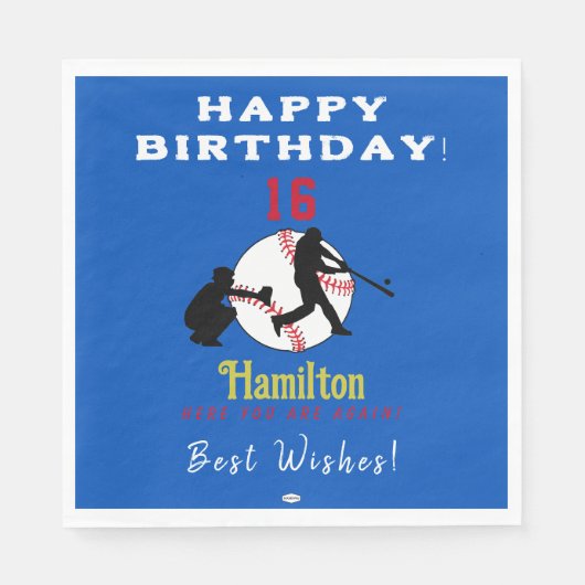 Baseball Theme HAMbyWG Paper Napkin Serviette (Vorderseite)
