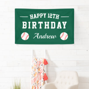 Baseball Theme Happy Birthday Party Brauch Banner