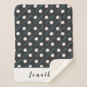 Baseball Theme Individuelle Name Blanket für einen Sherpadecke (Vorderseite)