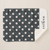 Baseball Theme Individuelle Name Blanket für einen Sherpadecke (Vorderseite (Horizontal))