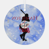 Baseball Theme Ornament HAMbWG Aus Glas (Rückseite)