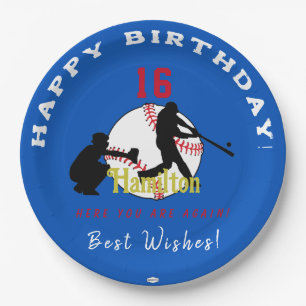 Baseball Theme Paper Plate HAMbyWG Pappteller