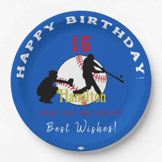 Baseball Theme Paper Plate HAMbyWG Pappteller (Vorderseite)