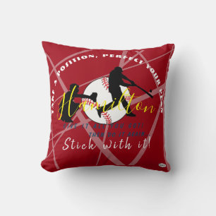 Baseball Theme Personalisiert Kissen HAMbyWG Red