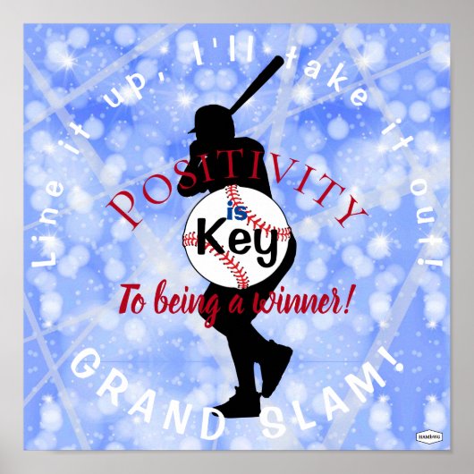Baseball Theme Positivity Poster HAMbyWG (Vorne)