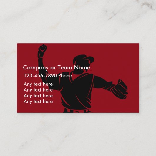 Baseball Theme Sports Business Cards Visitenkarte (Vorderseite)