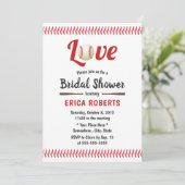 Baseball Theme Sports Wedding Brautparty Einladung (Stehend Vorderseite)