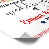 Baseball Theme Sports Wedding Willkommen Poster (Ecke)