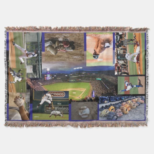 Baseball Theme Throw Blanket - HAMbyWhiteGlove Decke (Vorderseite)