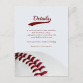 Baseball Theme Typografy Wedding Details Begleitkarte (Vorderseite)