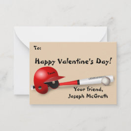 Baseball Theme Valentine Business Card Größe Mitteilungskarte