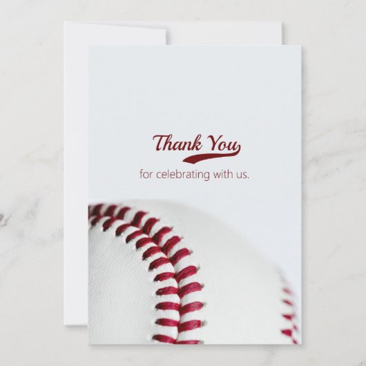 Baseball Theme Wedding Dankeskarte (Vorderseite)