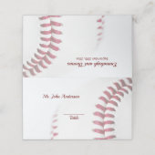 Baseball Theme Wedding mit Gast Name Platzkarte (Außenseite Aufgefaltet)