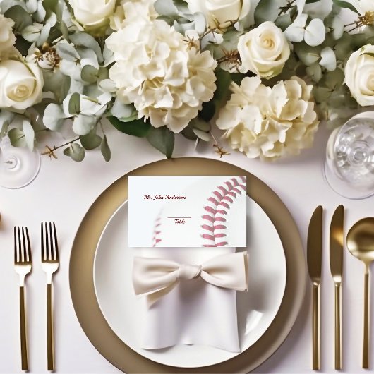 Baseball Theme Wedding mit Gast Name Platzkarte