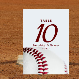 Baseball Theme Wedding Tischnummer