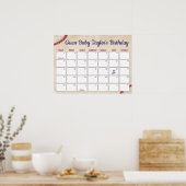 Baseball Themed Baby Birthday Vorhersagungs-Kalend Poster (Küche)