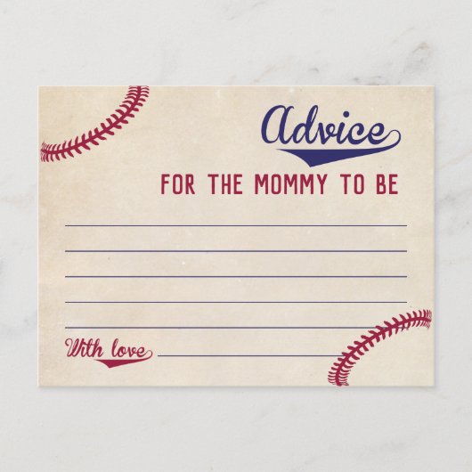 Baseball Themed Baby Duschberatung für Mama Cards Postkarte (Vorderseite)