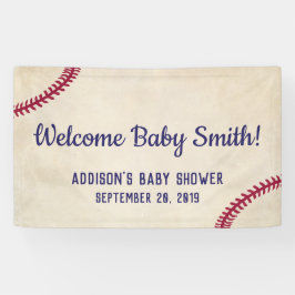 Baseball Themed Baby Dusche Banner Poster